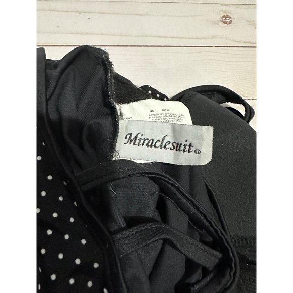 Miraclesuit Bathing Suit Size 10L or 10 Long Torso Black White Dots - Picture 5 of 5